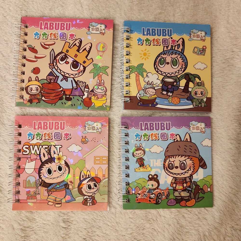 Labubu Cute 4 Piece Sticker Notebooks